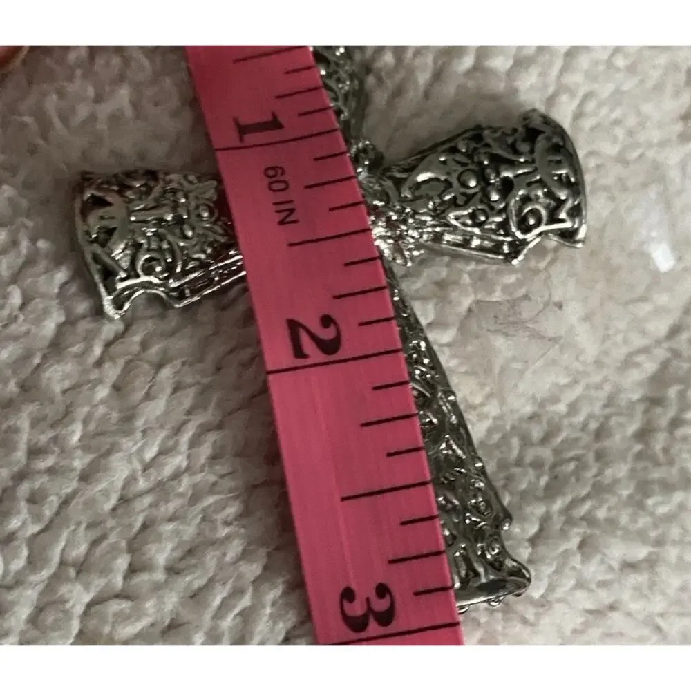 Celtic Cross Pendant Necklace Stainless Steel Silver Tone Mens Gothic Crucifix